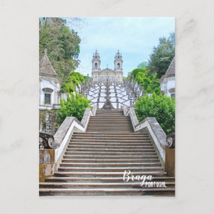 Bom Jesus Braga Heiligdom foto, met gebed Briefkaart