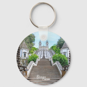 Bom Jesus Braga Heiligdom foto, met gebed Sleutelhanger