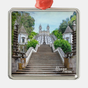 Bom Jesus Catholic Sanctuary foto, Braga, Portugal Metalen Ornament