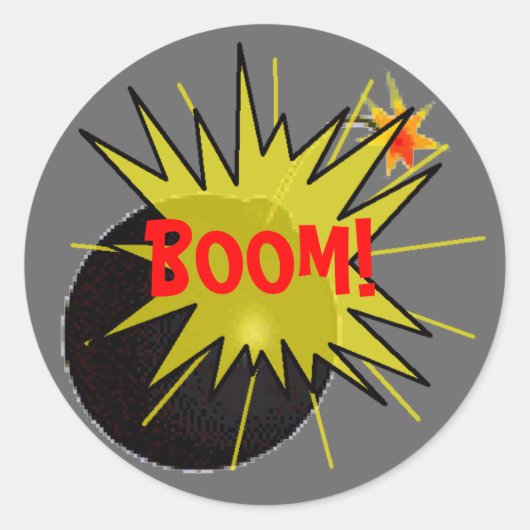 bomaanslag ronde sticker (Voorkant)