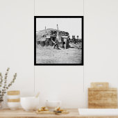 Bomb-bestendige Quarters of Fort Hell 1865 Poster (Keuken)