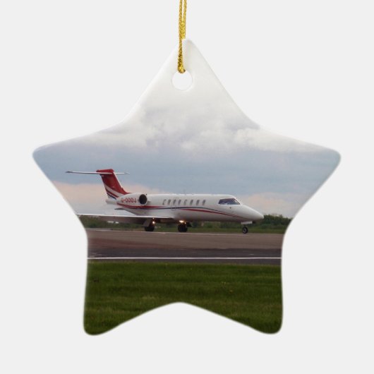 Bombardier Lear Jet 45XR Keramisch Ornament (Voorkant)