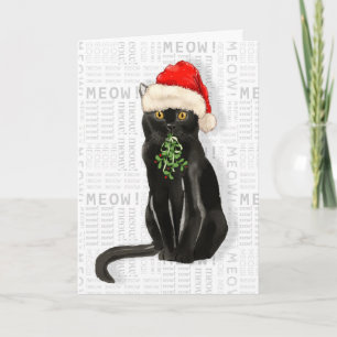Bombay Black Cat Funny Kerstmis Kaart