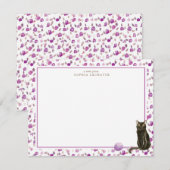 Bombay Black Cat Stationery Notitiekaartje (Voorkant / Achterkant)