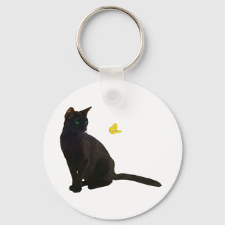 Bombay Cat & Butterfly Sleutelhanger