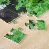 Bombay Cat Lying in Green Clover Puzzle Legpuzzel (Zijkant)