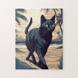 Bombay-Cat op een tropisch strand tijdens zonsonde Legpuzzel