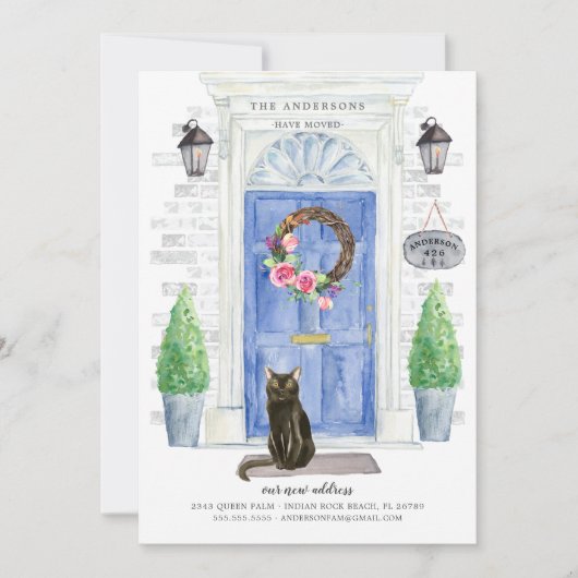 Bombay Chat Porte bleue Déplacement Faire-part (Devant)