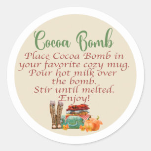 Bombe en chute libre, étiquette de bombe à cacao