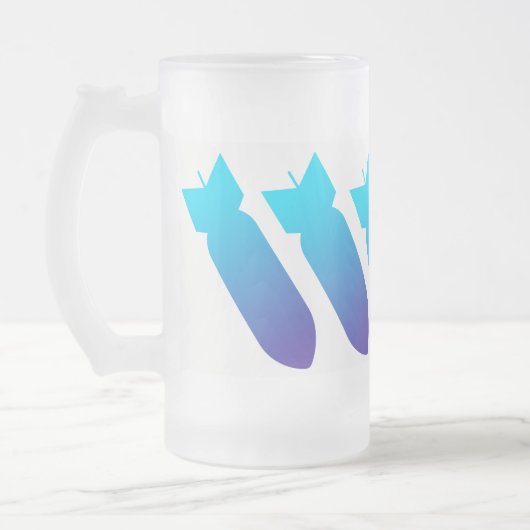 Bombes Frosted 16 oz Frosted Glass Mug (Gauche)