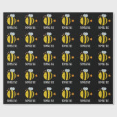 Bomble bee Funny Bumblebeb Pun Dark BG Cadeaupapier (Vlak)