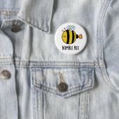 Bomble bee Funny Bumblebee Bomb Pun Ronde Button 5,7 Cm (In situ)