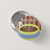 Bombs Away - Marshmallow en Coffee Ronde Button 3,2 Cm (Voorkant /achterkant)
