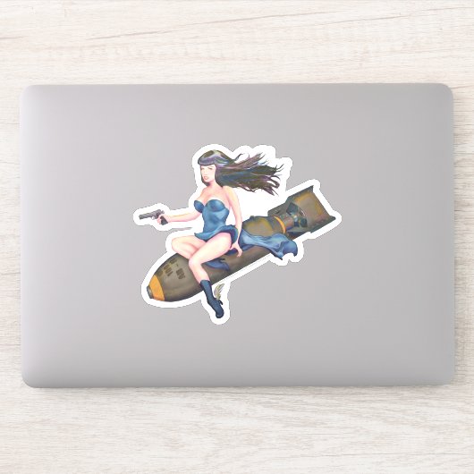 Bombshell Betty in kleur Sticker (Computer)