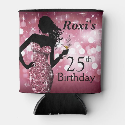 Bombshell Glitter Bling Sparkle Verjaardag | mauve Blikjeskoeler (Voorkant)