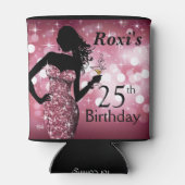 Bombshell Glitter Bling Sparkle Verjaardag | mauve Blikjeskoeler (Achterkant)