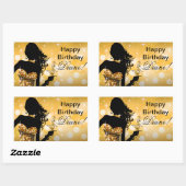 Bombshell Glitter Party Jurk | Goud Rechthoekige Sticker (Vel)