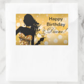 Bombshell Glitter Party Jurk | Goud Rechthoekige Sticker (Tas)