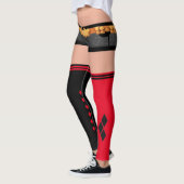 Bombshell Harley Quinn shorts & dij hoge sokken Leggings (Links)