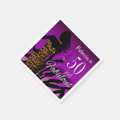 Bombshell Leopard 50ste verjaardag | paars Servetten (Hoek)