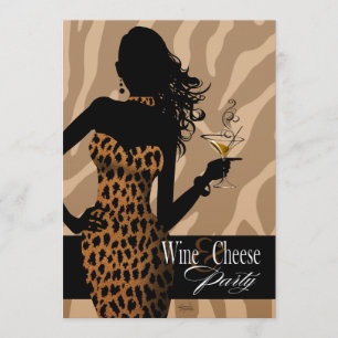 Bombshell Leopard Wine & Cheese Party Tan Kaart