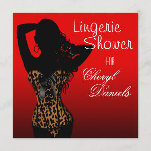Bombshell Lingerie Leopard Corset Vrijgezellenfees Kaart