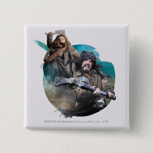 Bombur en Bofur Vierkante Button 5,1 Cm