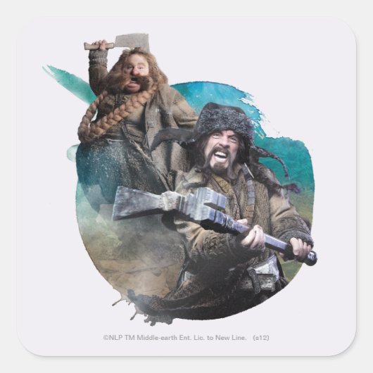 Bombur en Bofur Vierkante Sticker (Voorkant)