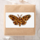 Bombyx Mori Silk Moth Life Cycle Silhouette Etiket (Insitu)