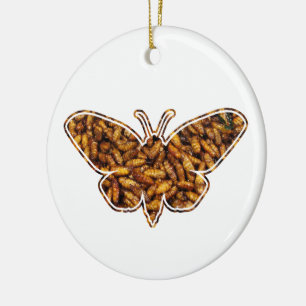 Bombyx Mori Silk Moth Life Cycle Silhouette Keramisch Ornament