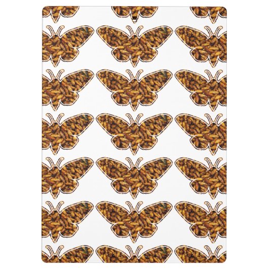 Bombyx Mori Silk Moth Life Cycle Silhouette Klembord (Achterkant)