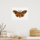 Bombyx Mori Silk Moth Life Cycle Silhouette Poster (Keuken)