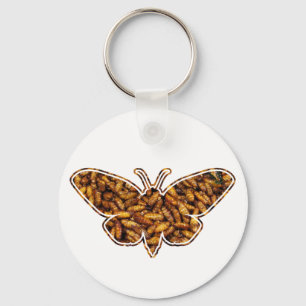 Bombyx Mori Silk Moth Life Cycle Silhouette Sleutelhanger