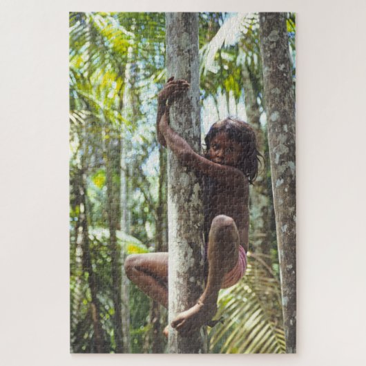 Bomen beklimmen. legpuzzel (Verticaal)