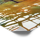 Bomen Blauwe Rust Waterverf Ink Tree Art afdrukken Poster (Hoek)