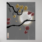 Bomen bloeien in het Poster Moonlight (Voorkant)