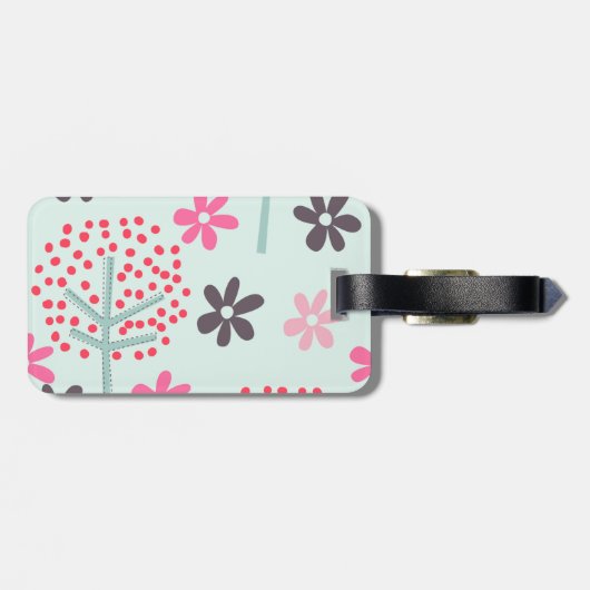 Bomen, Bloemen en Panda-Beren Bagagelabel (Achterkant horizontaal)