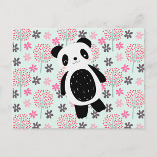 Bomen, Bloemen en Panda-Beren Briefkaart