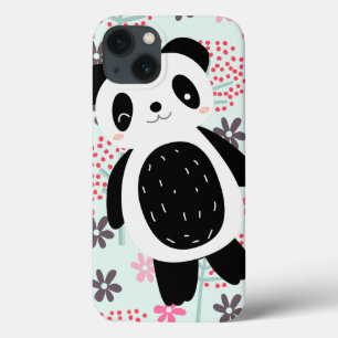 Bomen, Bloemen en Panda-Beren iPhone 13 Hoesje