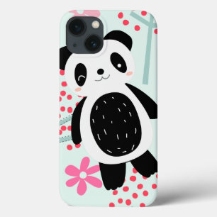 Bomen, Bloemen en Panda-Beren iPhone 13 Hoesje