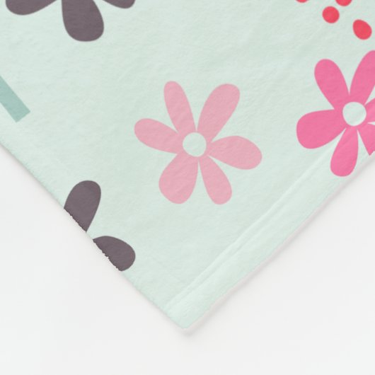 Bomen, Bloemen en Panda-Beren Fleece Deken (Hoek)