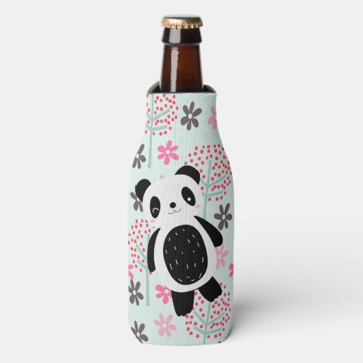 Bomen, Bloemen en Panda-Beren Flesjeskoeler (Fles Voorkant)