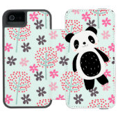 Bomen, Bloemen en Panda-Beren Incipio iPhone Portemonnee Hoesje (Agenda Open)