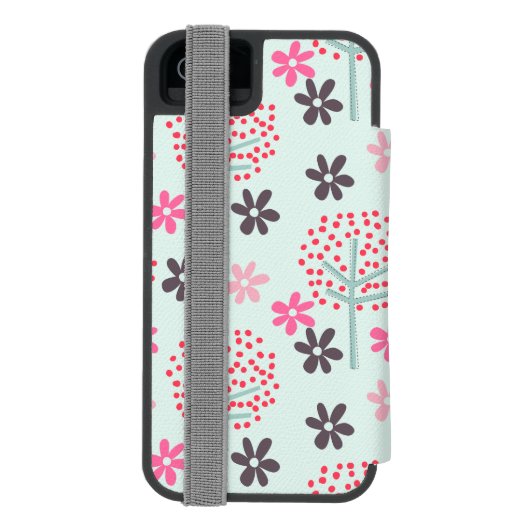 Bomen, Bloemen en Panda-Beren Incipio iPhone Portemonnee Hoesje (Agenda Achterkant)