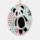 Bomen, Bloemen en Panda-Beren Keramisch Ornament (Rechts)
