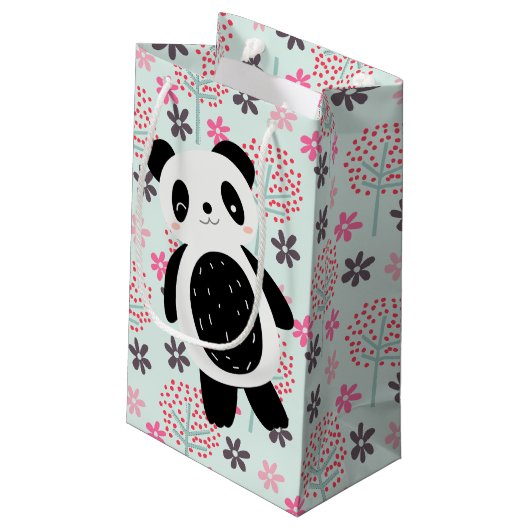 Bomen, Bloemen en Panda-Beren Klein Cadeauzakje (Achterkant Gekanteld)