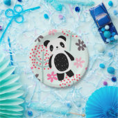 Bomen, Bloemen en Panda-Beren Papieren Bordje (Feest)