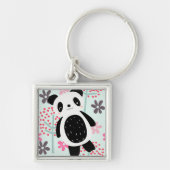 Bomen, Bloemen en Panda-Beren Sleutelhanger (Voorkant)