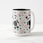 Bomen, Bloemen en Panda-Beren Tweekleurige Koffiemok (Voorkant rechts)