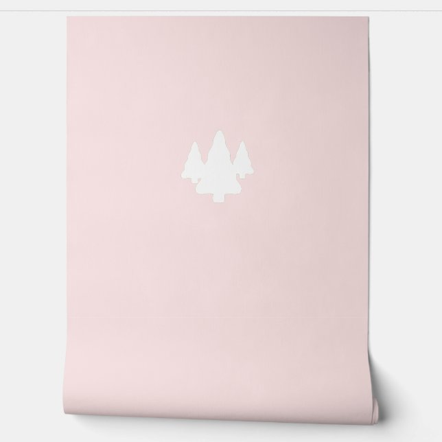 Bomen Bord Roze Behang (Afrollen)